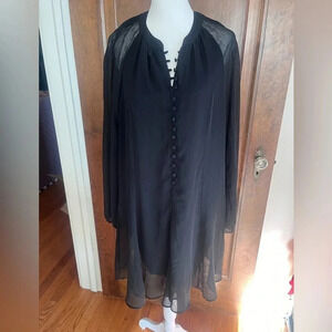 Joie Black Balloon Sleeve Knee Length Dress‎ Women Size M